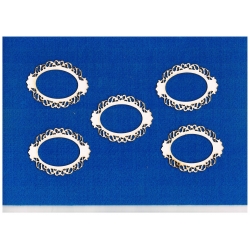 BEERMATA  #1,5mm Ornament , ramka 7,5x5,5cm Owal, ozdobna ażurowa komplet 5szt scrap,  birmata, tekturka